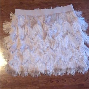 BCBG blush pink skirt with fringe